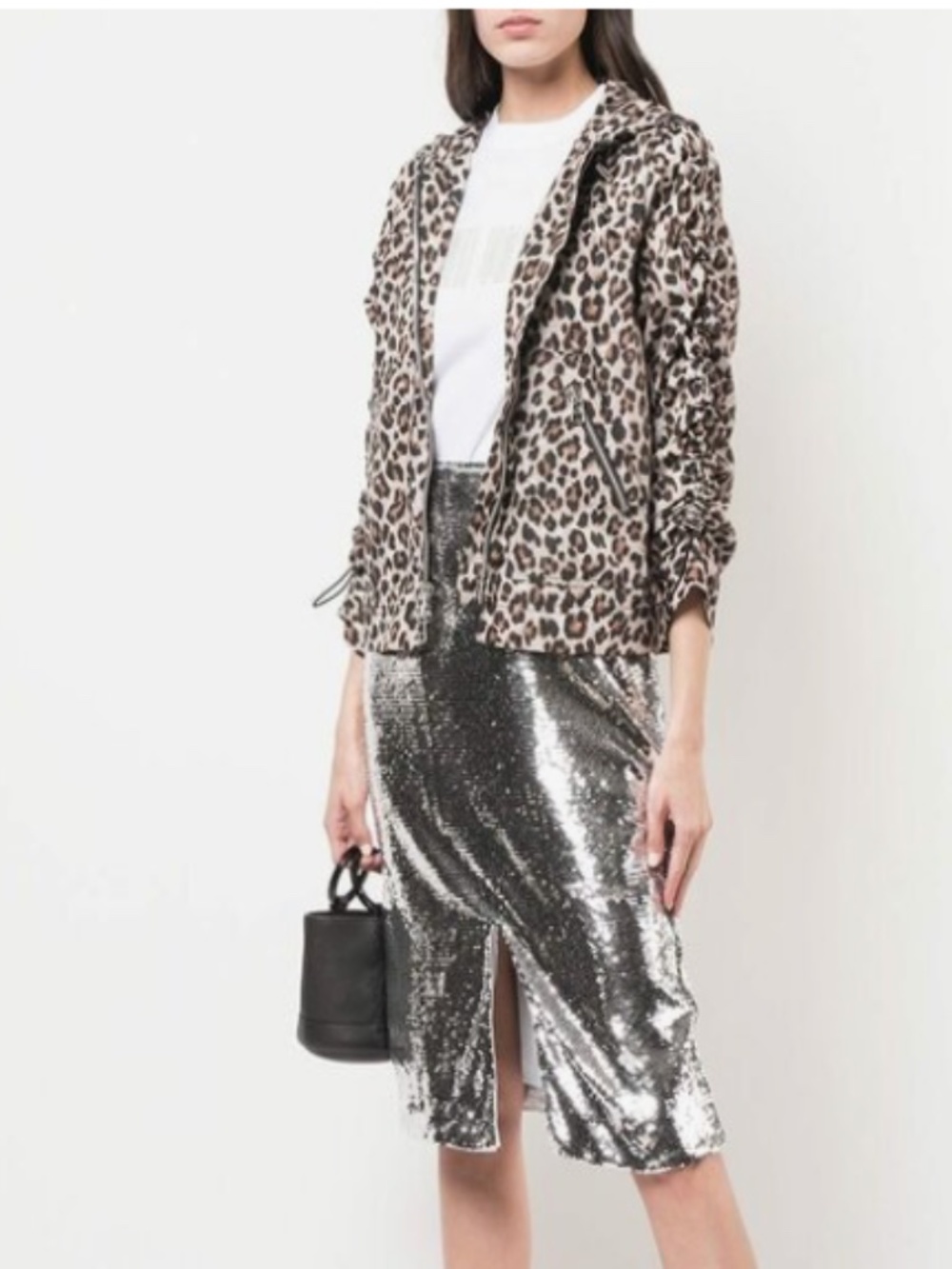 Veronica Beard Sibila Leopard Print Anorak Jacket Women's Size Large (H)